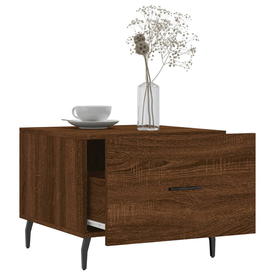 Salontafels 2 st 50x50x40 cm bewerkt hout bruin eikenkleur MeubelReus