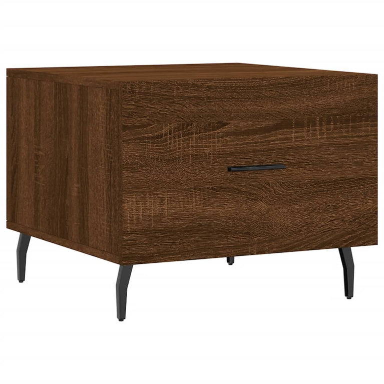 Salontafels 2 st 50x50x40 cm bewerkt hout bruin eikenkleur MeubelReus