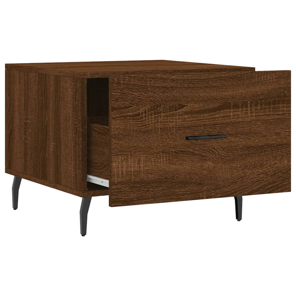 Salontafels 2 st 50x50x40 cm bewerkt hout bruin eikenkleur MeubelReus