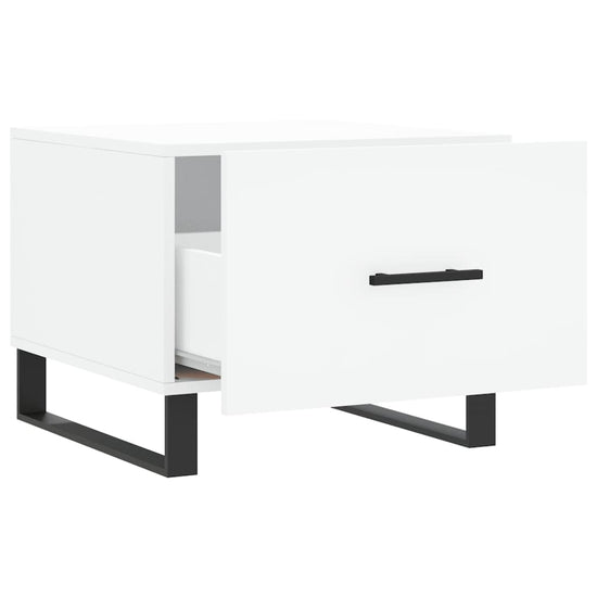 Salontafels 2 st 50x50x40 cm bewerkt hout wit MeubelReus