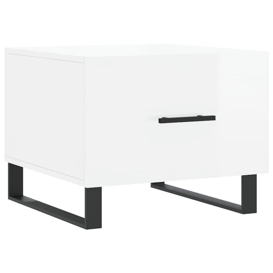 Salontafels 2 st 50x50x40 cm bewerkt hout hoogglans wit MeubelReus