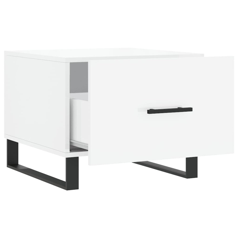 Salontafels 2 st 50x50x40 cm bewerkt hout hoogglans wit MeubelReus