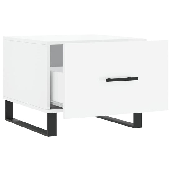 Salontafels 2 st 50x50x40 cm bewerkt hout hoogglans wit MeubelReus