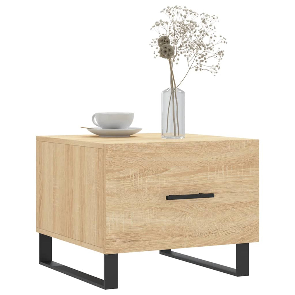 Salontafels 2 st 50x50x40 cm bewerkt hout sonoma eikenkleurig MeubelReus