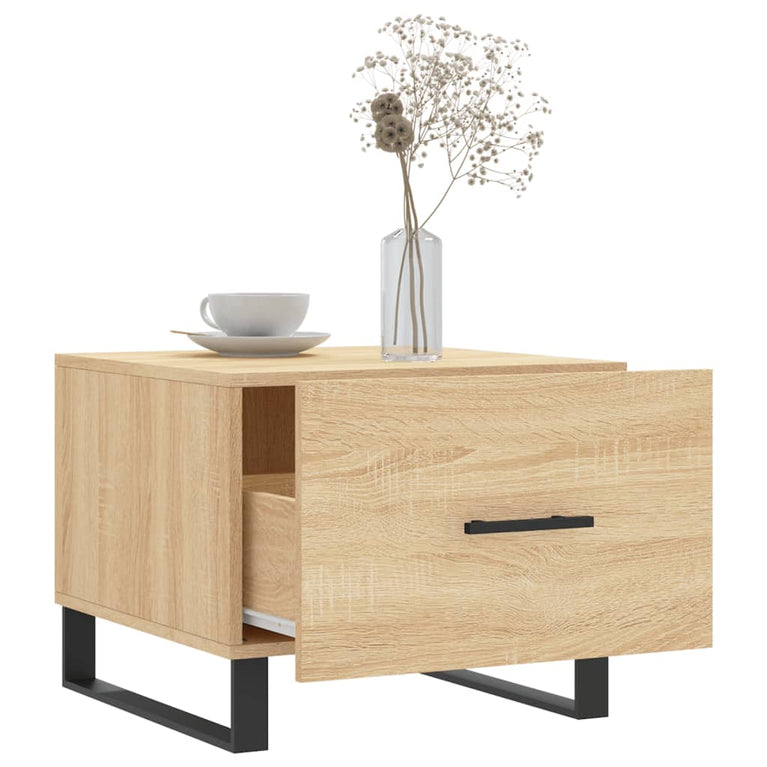 Salontafels 2 st 50x50x40 cm bewerkt hout sonoma eikenkleurig MeubelReus