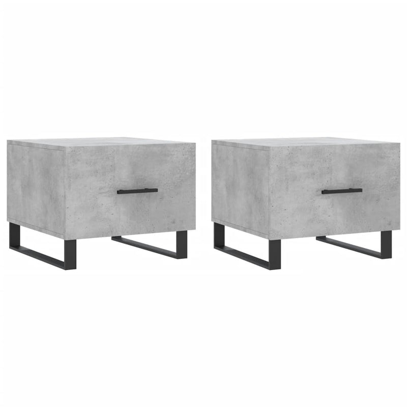 Salontafels 2 st 50x50x40 cm bewerkt hout betongrijs MeubelReus