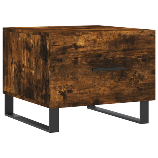 Salontafels 2 st 50x50x40 cm bewerkt hout gerookt eikenkleurig MeubelReus