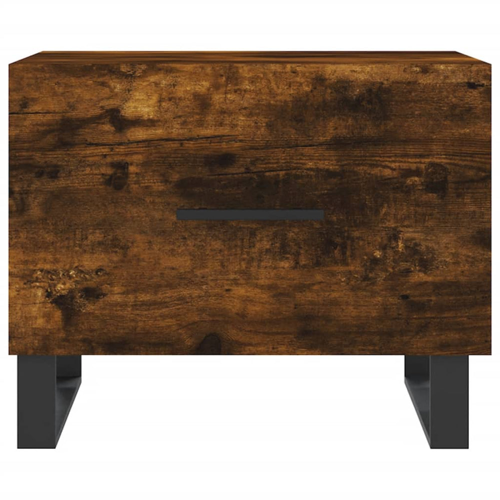 Salontafels 2 st 50x50x40 cm bewerkt hout gerookt eikenkleurig MeubelReus