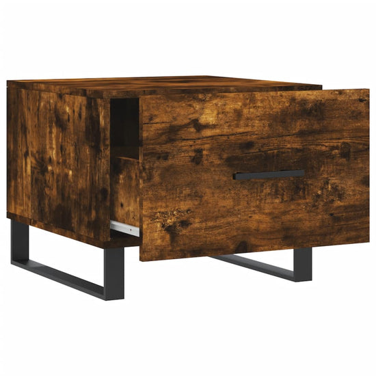 Salontafels 2 st 50x50x40 cm bewerkt hout gerookt eikenkleurig MeubelReus