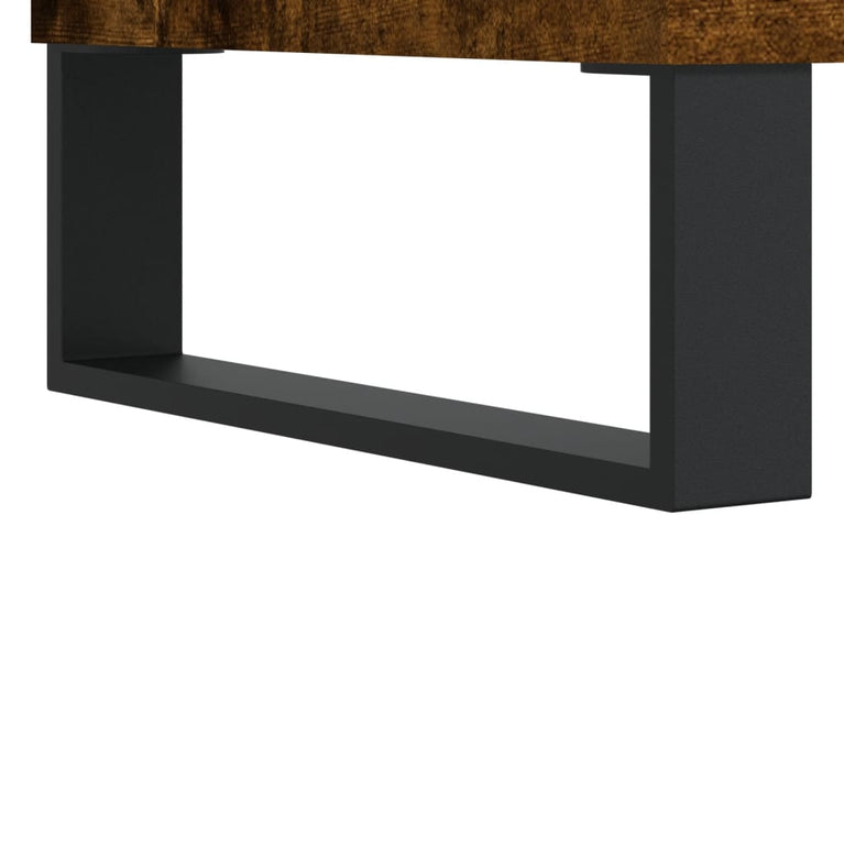 Salontafels 2 st 50x50x40 cm bewerkt hout gerookt eikenkleurig MeubelReus