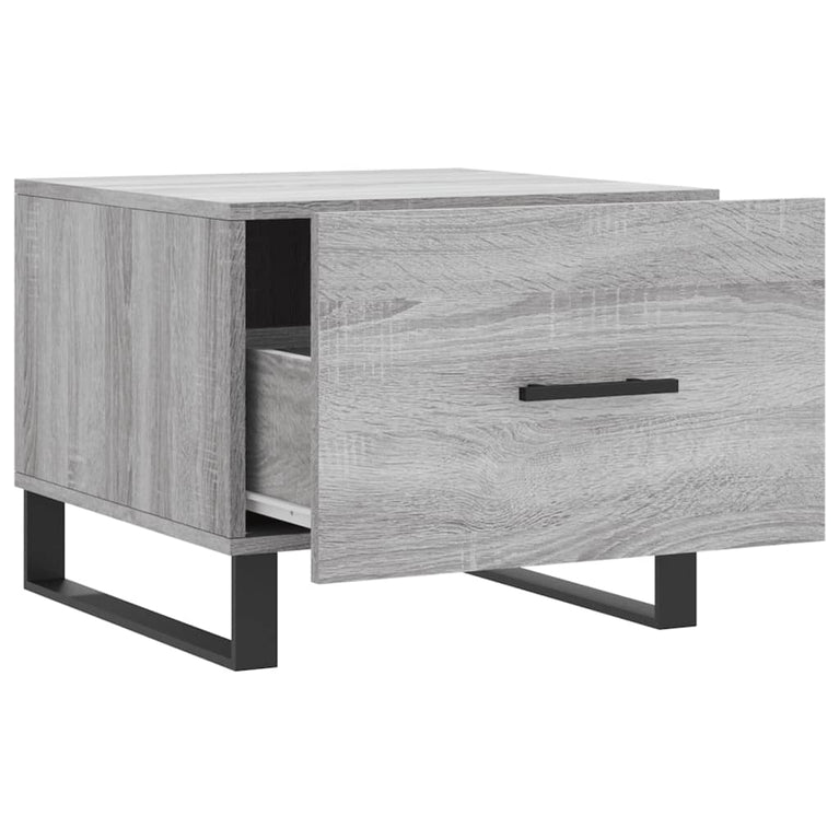 Salontafels 2 st 50x50x40 cm bewerkt hout grijs sonoma eiken MeubelReus