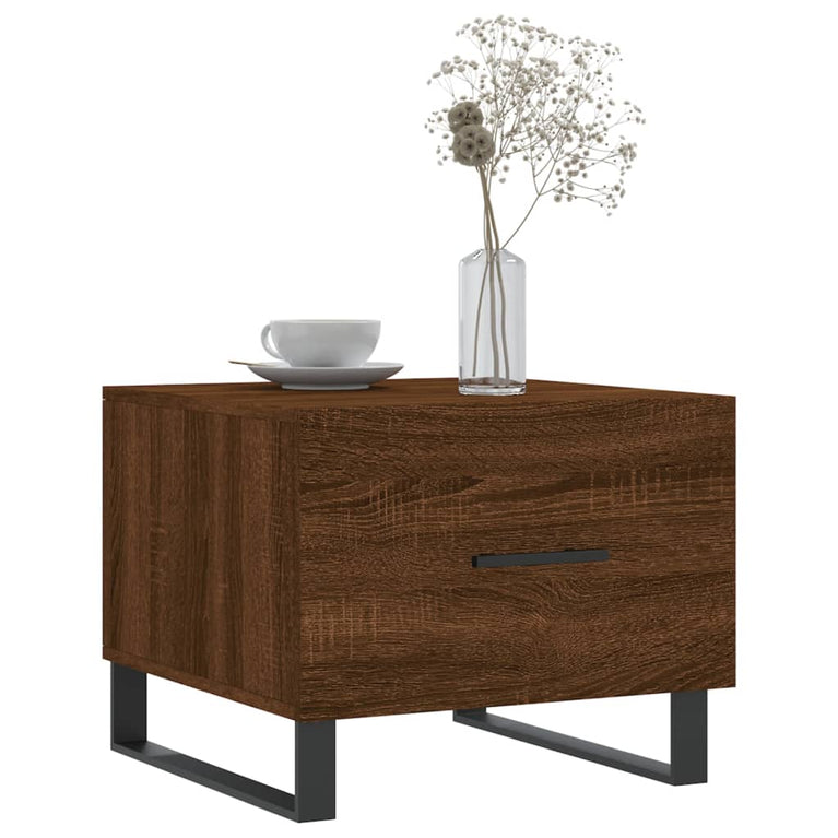 Salontafels 2 st 50x50x40 cm bewerkt hout bruin eikenkleur MeubelReus