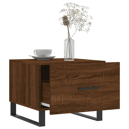 Salontafels 2 st 50x50x40 cm bewerkt hout bruin eikenkleur MeubelReus