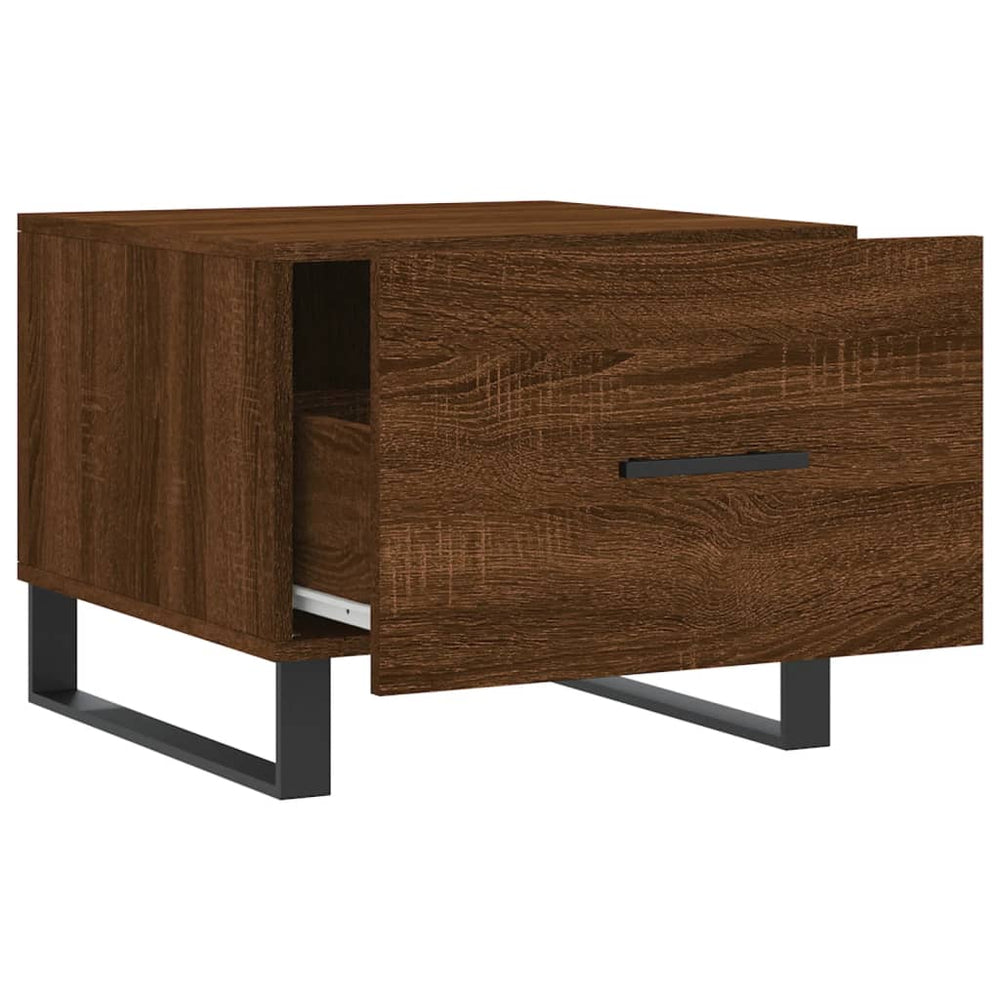 Salontafels 2 st 50x50x40 cm bewerkt hout bruin eikenkleur MeubelReus