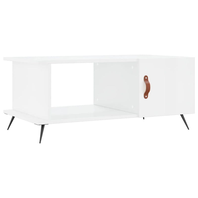 Salontafel 90x50x40 cm bewerkt hout hoogglans wit MeubelReus