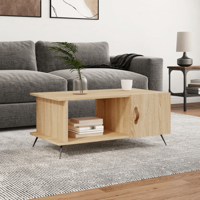 Salontafel 90x50x40 cm bewerkt hout sonoma eikenkleurig MeubelReus
