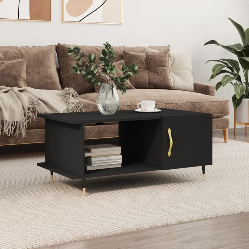 Salontafel 90x50x40 cm bewerkt hout zwart MeubelReus