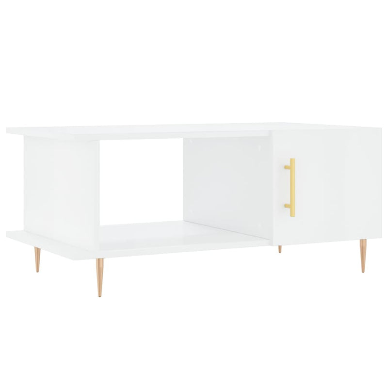 Salontafel 90x50x40 cm bewerkt hout hoogglans wit MeubelReus