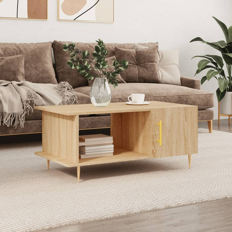 Salontafel 90x50x40 cm bewerkt hout sonoma eikenkleurig MeubelReus