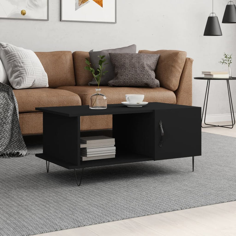 Salontafel 90x50x40 cm bewerkt hout zwart MeubelReus