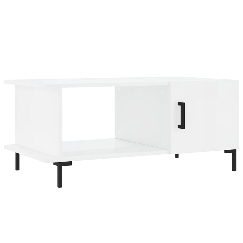 Salontafel 90x50x40 cm bewerkt hout hoogglans wit MeubelReus