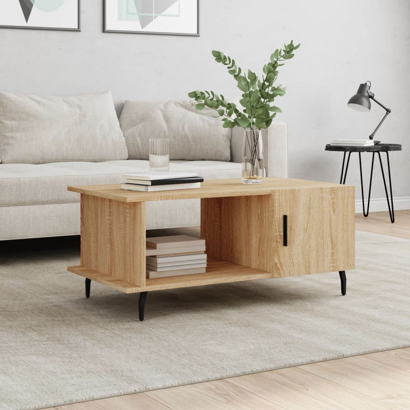 Salontafel 90x50x40 cm bewerkt hout sonoma eikenkleurig MeubelReus