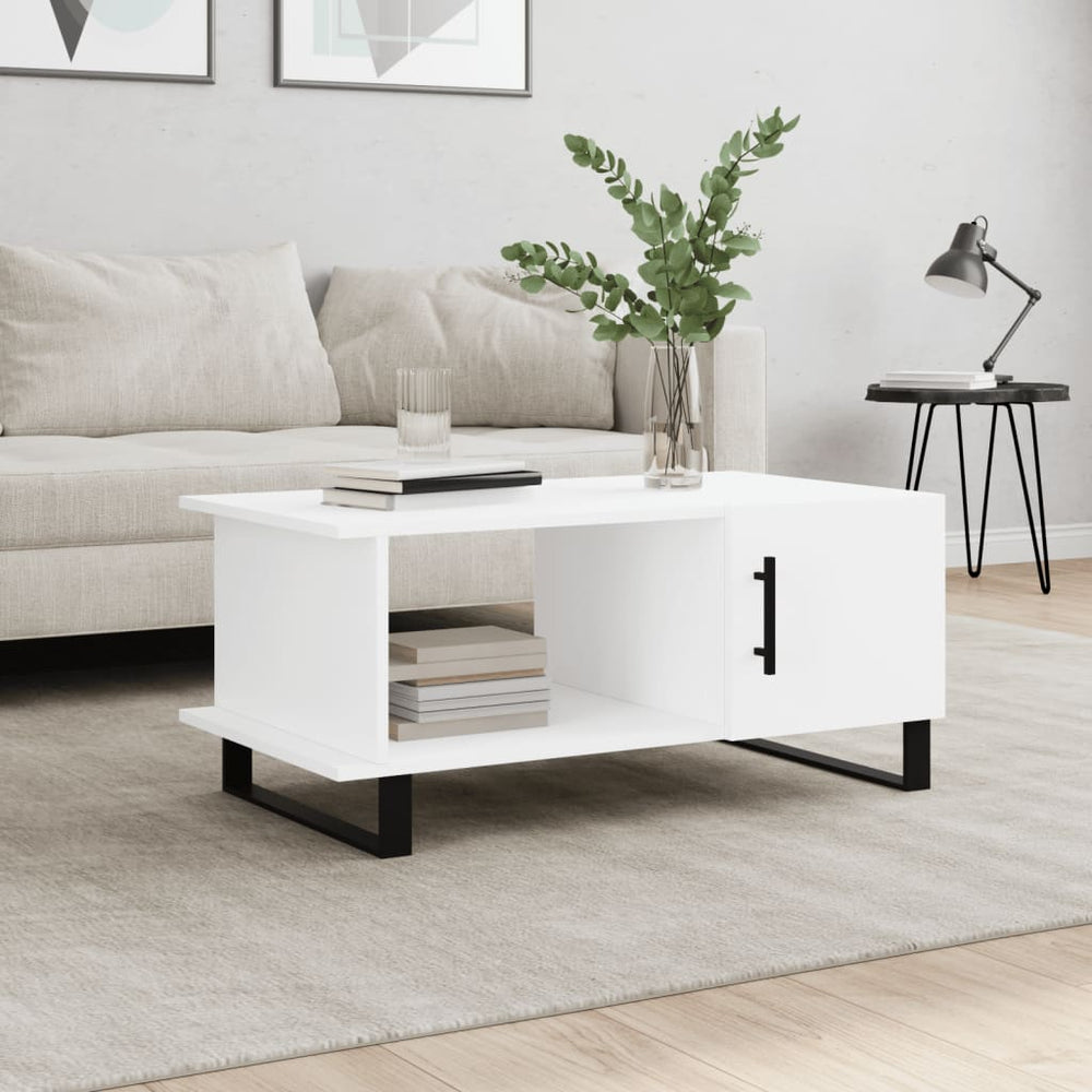 Salontafel 90x50x40 cm bewerkt hout wit MeubelReus