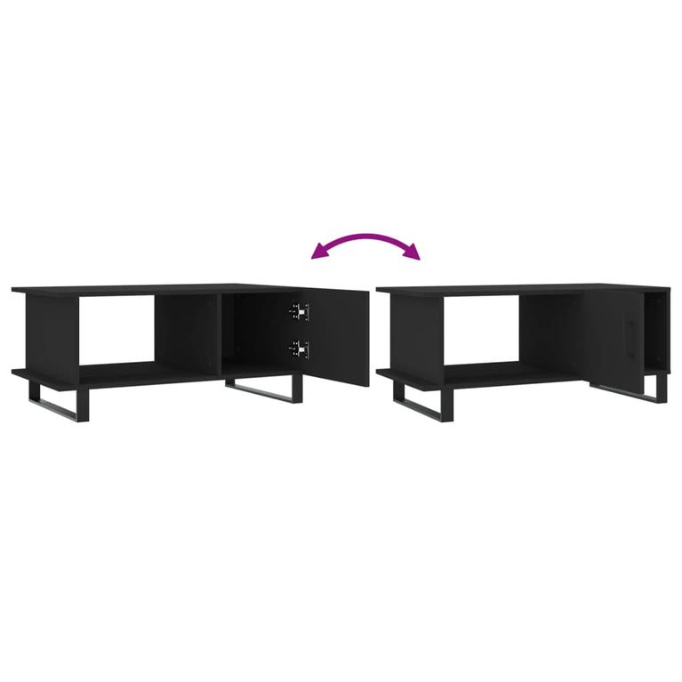 Salontafel 90x50x40 cm bewerkt hout zwart MeubelReus