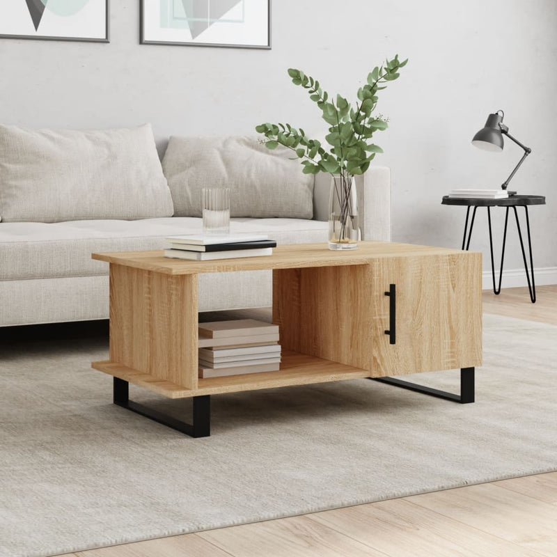 Salontafel 90x50x40 cm bewerkt hout sonoma eikenkleurig MeubelReus