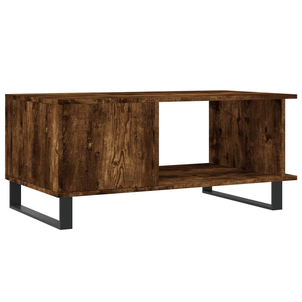 Salontafel 90x50x40 cm bewerkt hout gerookt eikenkleurig MeubelReus