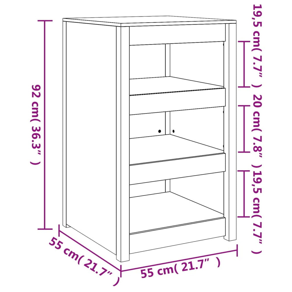 Keukenkast voor buiten 55x55x92 cm massief grenenhout MeubelReus