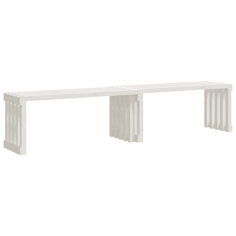 Tuinbankje verlengbaar 212,5x40,5x45 cm massief grenenhout wit MeubelReus