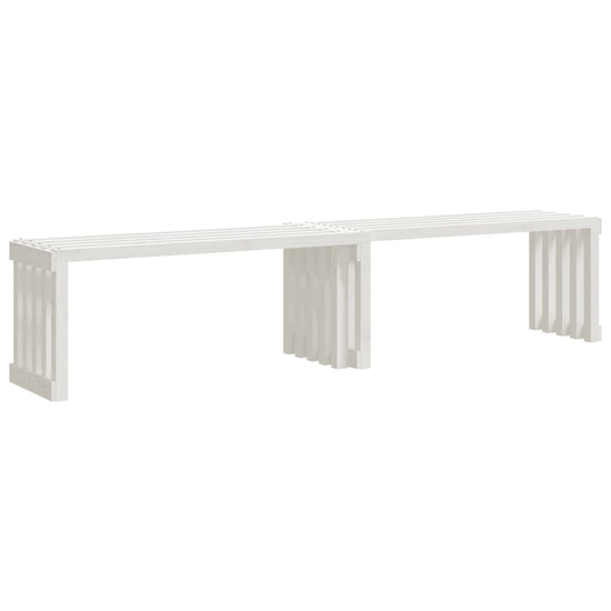 Tuinbankje verlengbaar 212,5x40,5x45 cm massief grenenhout wit MeubelReus