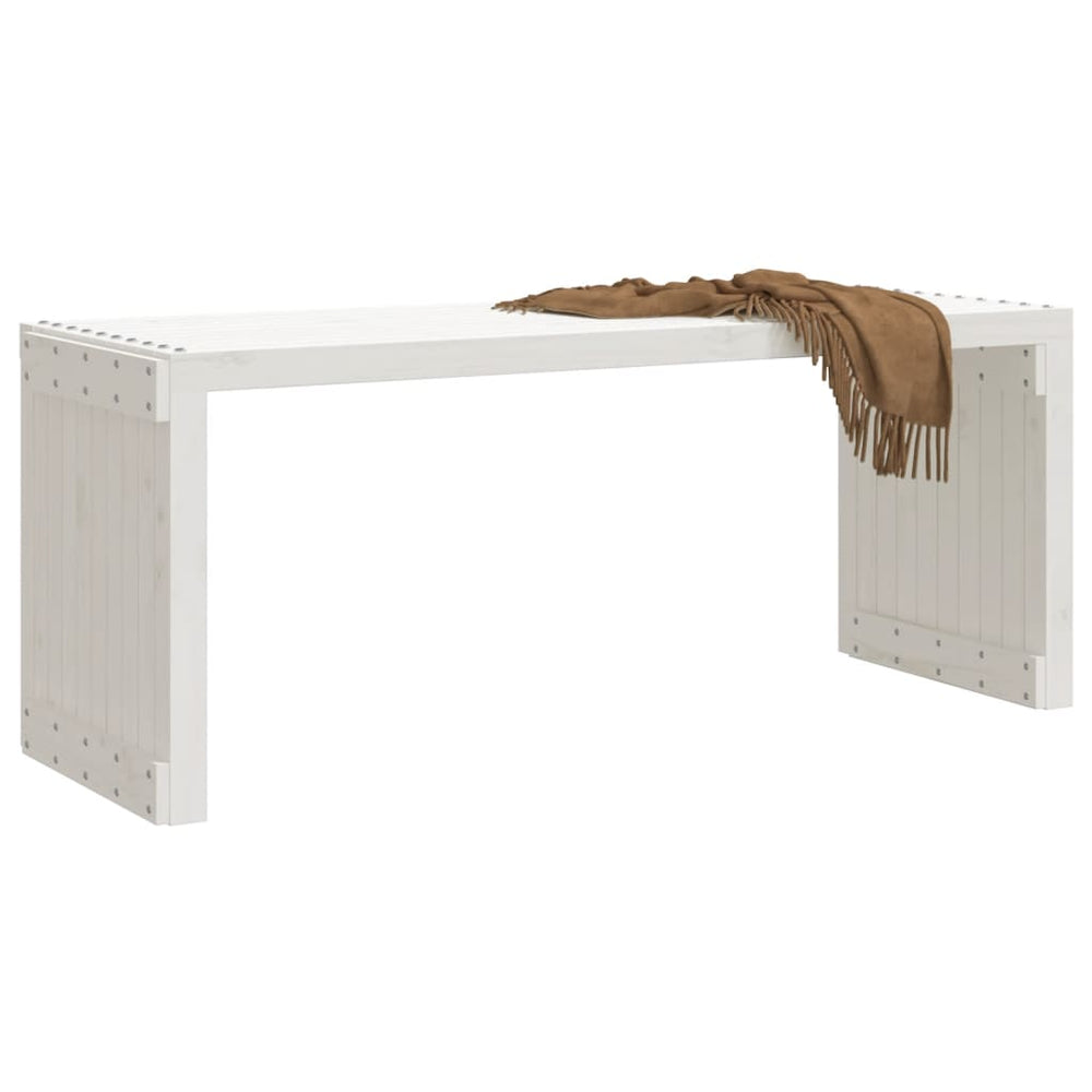 Tuinbankje verlengbaar 212,5x40,5x45 cm massief grenenhout wit MeubelReus