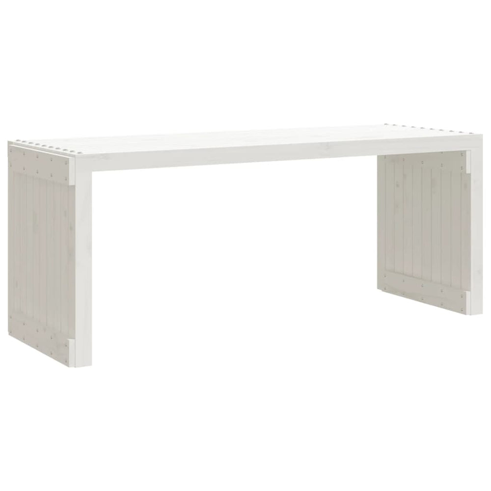 Tuinbankje verlengbaar 212,5x40,5x45 cm massief grenenhout wit MeubelReus