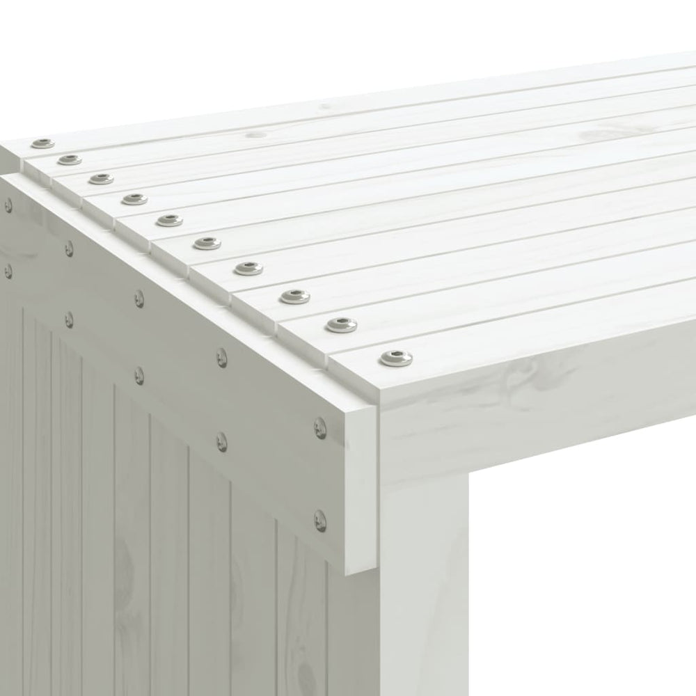 Tuinbankje verlengbaar 212,5x40,5x45 cm massief grenenhout wit MeubelReus