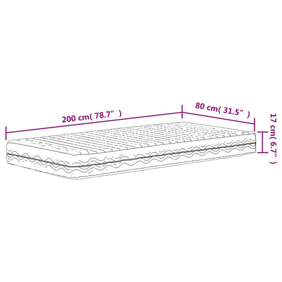 Schuimmatras hardheid H2 H3 80x200 cm wit MeubelReus