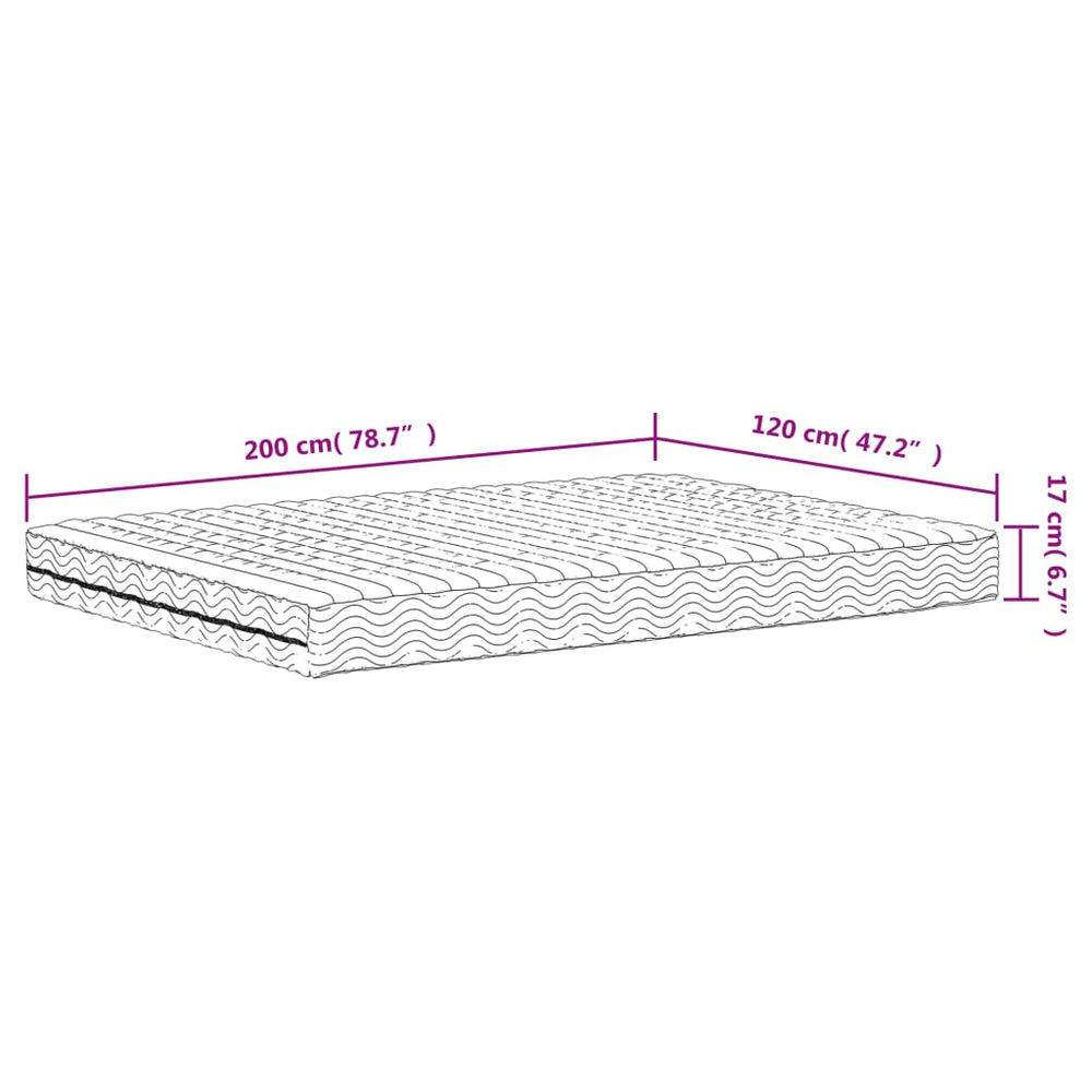 Schuimmatras hardheid H2 H3 120x200 cm wit MeubelReus