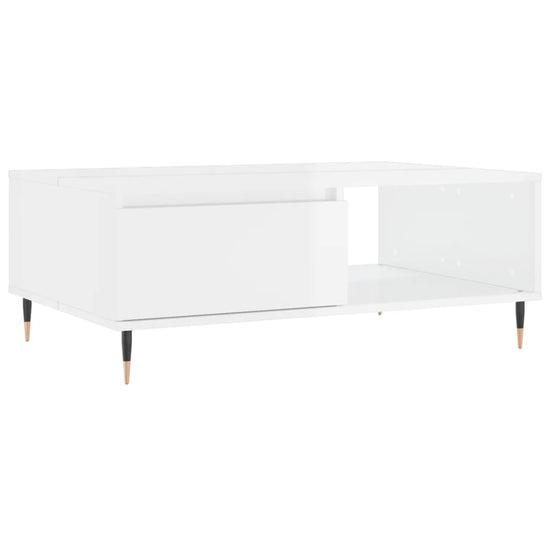 Salontafel 90x60x35 cm bewerkt hout hoogglans wit MeubelReus