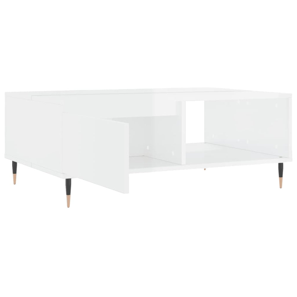 Salontafel 90x60x35 cm bewerkt hout hoogglans wit MeubelReus
