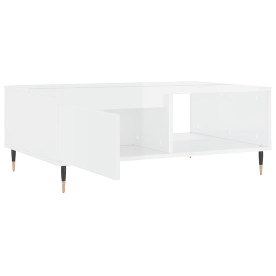 Salontafel 90x60x35 cm bewerkt hout hoogglans wit MeubelReus