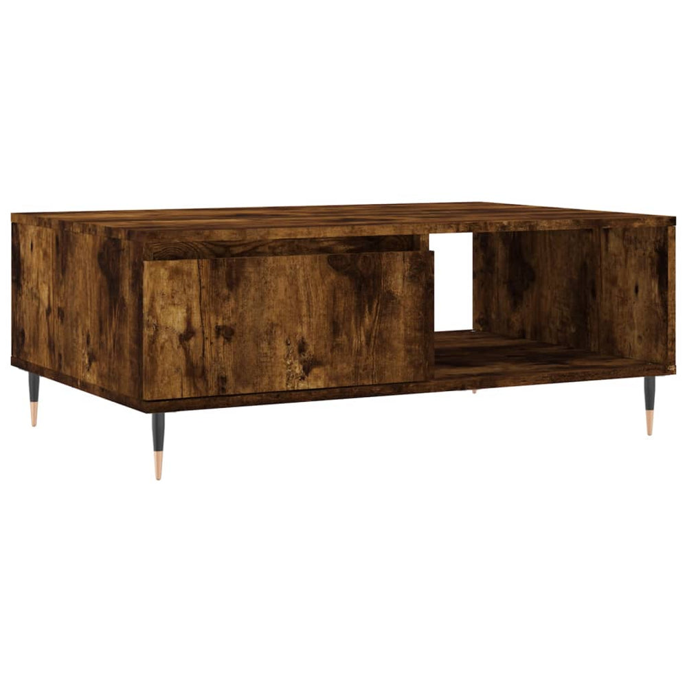 Salontafel 90x60x35 cm bewerkt hout gerookt eikenkleurig MeubelReus