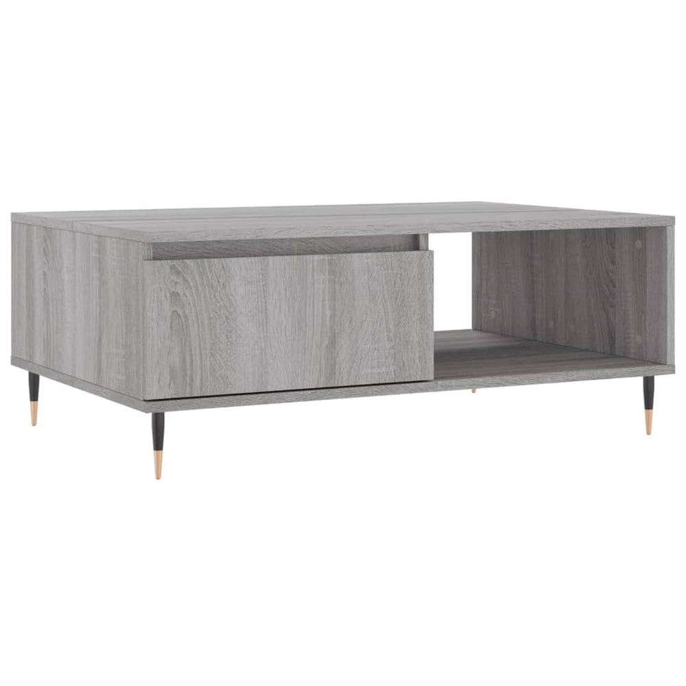 Salontafel 90x60x35 cm bewerkt hout grijs sonoma eikenkleurig MeubelReus