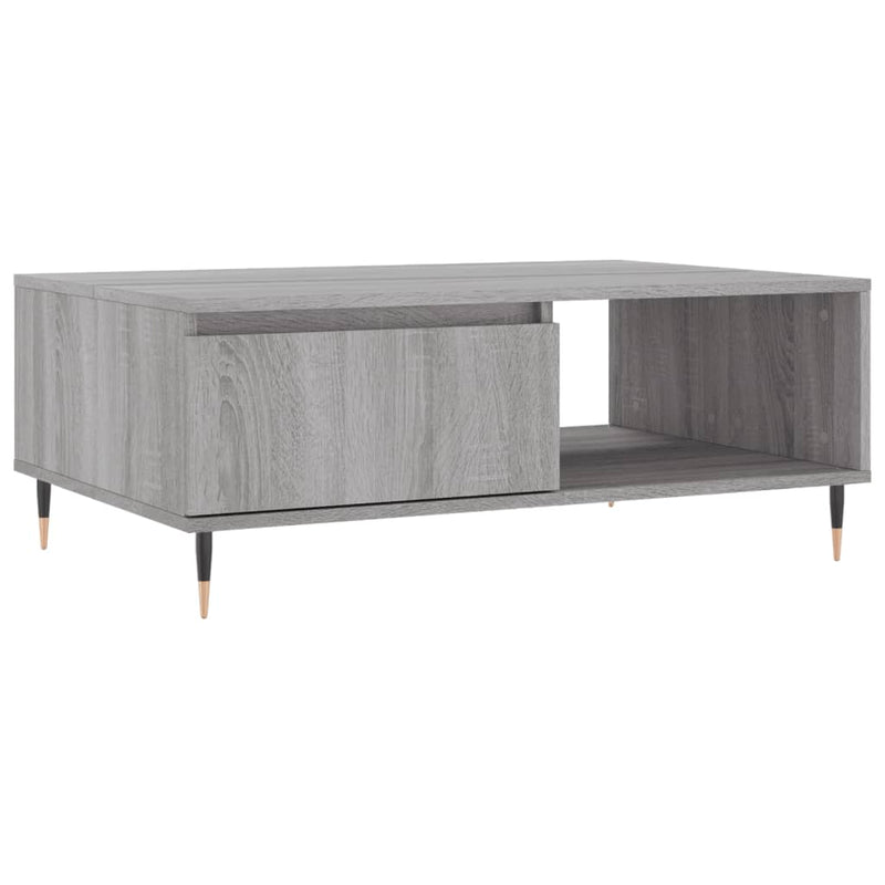 Salontafel 90x60x35 cm bewerkt hout grijs sonoma eikenkleurig MeubelReus