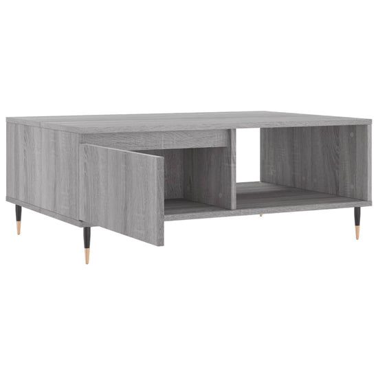 Salontafel 90x60x35 cm bewerkt hout grijs sonoma eikenkleurig MeubelReus