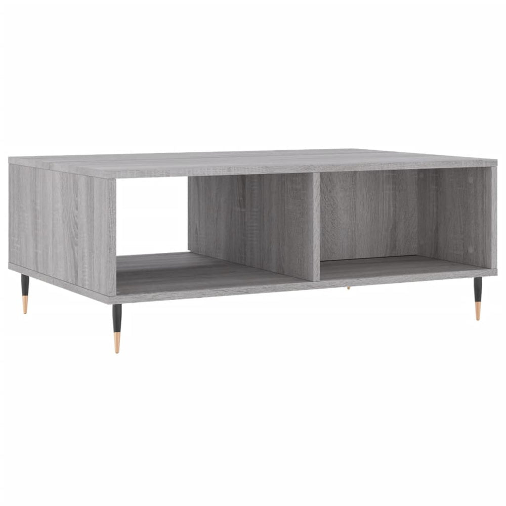 Salontafel 90x60x35 cm bewerkt hout grijs sonoma eikenkleurig MeubelReus