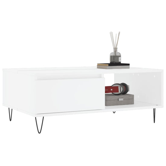Salontafel 90x60x35 cm bewerkt hout wit MeubelReus
