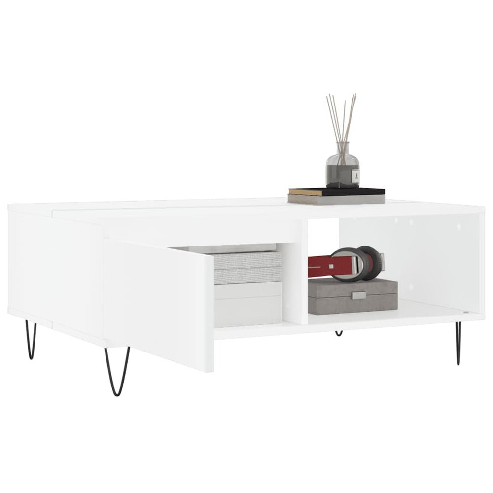 Salontafel 90x60x35 cm bewerkt hout wit MeubelReus