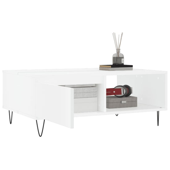 Salontafel 90x60x35 cm bewerkt hout wit MeubelReus