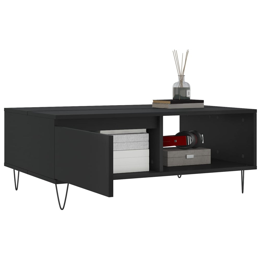 Salontafel 90x60x35 cm bewerkt hout zwart MeubelReus